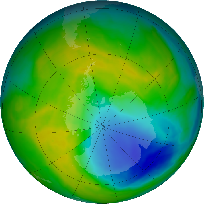 Antarctic ozone map for 07 November 2013